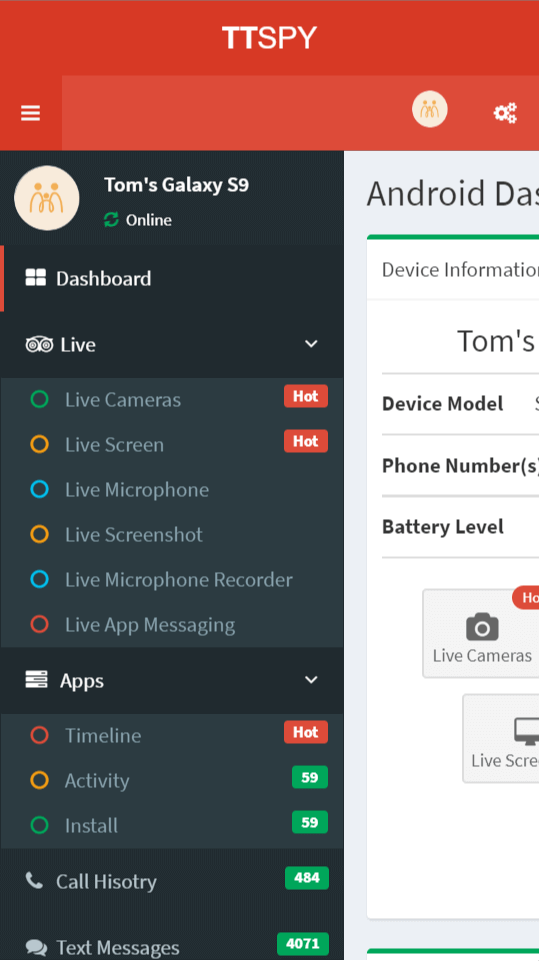 android dashboard links